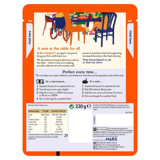 Ben's Original Wholegrain Microwave Rice 220g - McGrocer