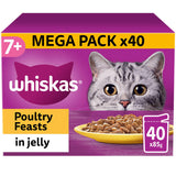 Whiskas 7+ Poultry Feasts Senior Wet Cat Food Pouches in Jelly GOODS ASDA