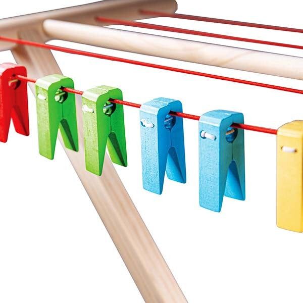 Bigjigs Toys Wooden Pretend Play Clothes Airer - McGrocer