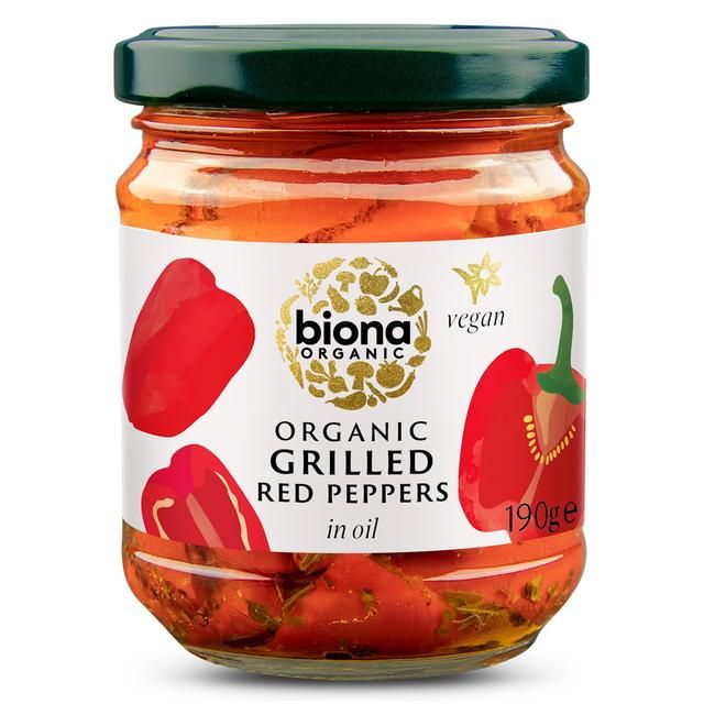 Biona Organic Grilled Red Peppers in Oil 190g - McGrocer