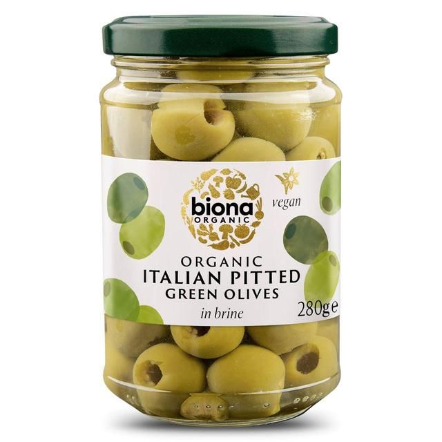 Biona Organic Pitted Green Olives in Brine 280g - McGrocer