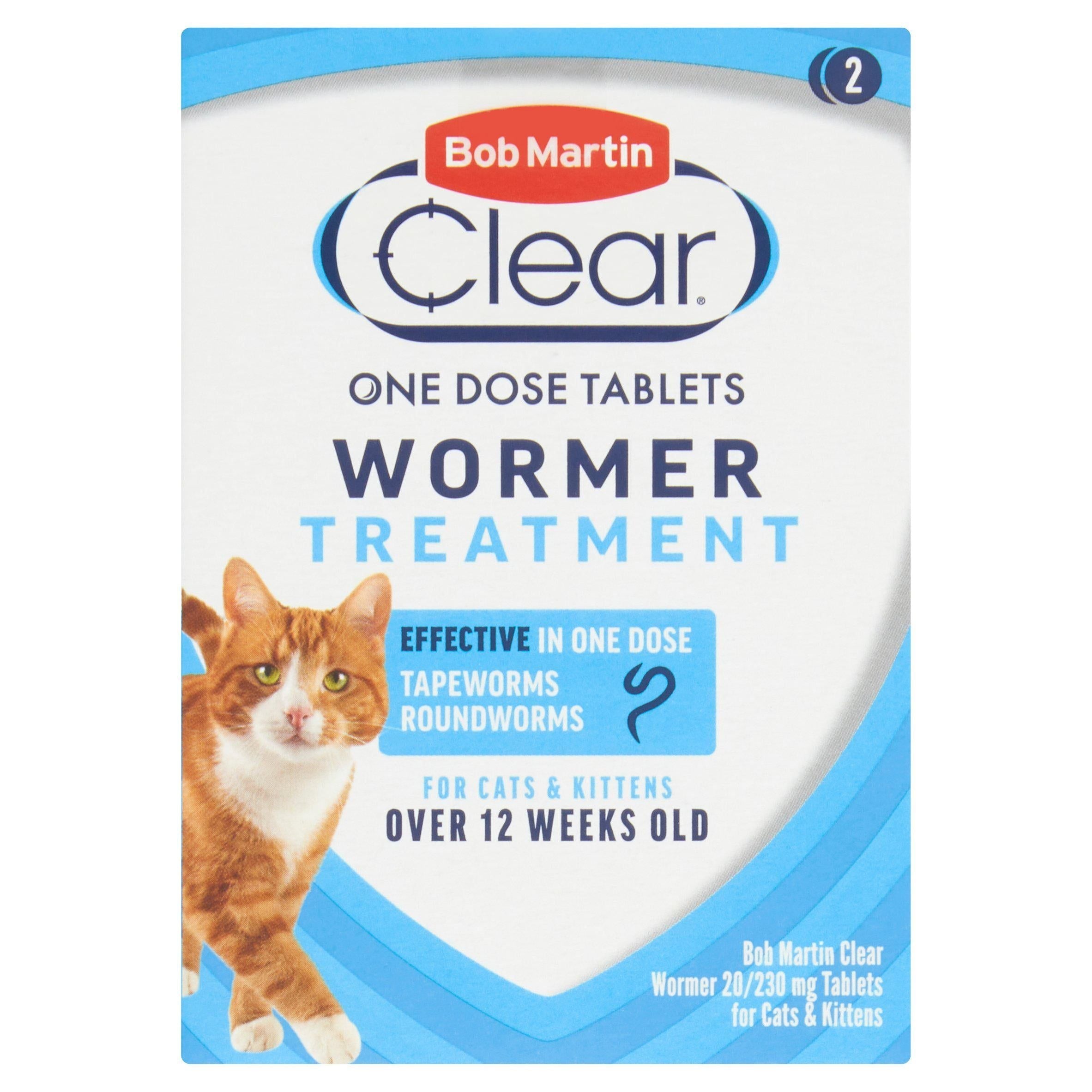 Bob Martin Clear Wormer Treatment Tablets for Cats x2 - McGrocer