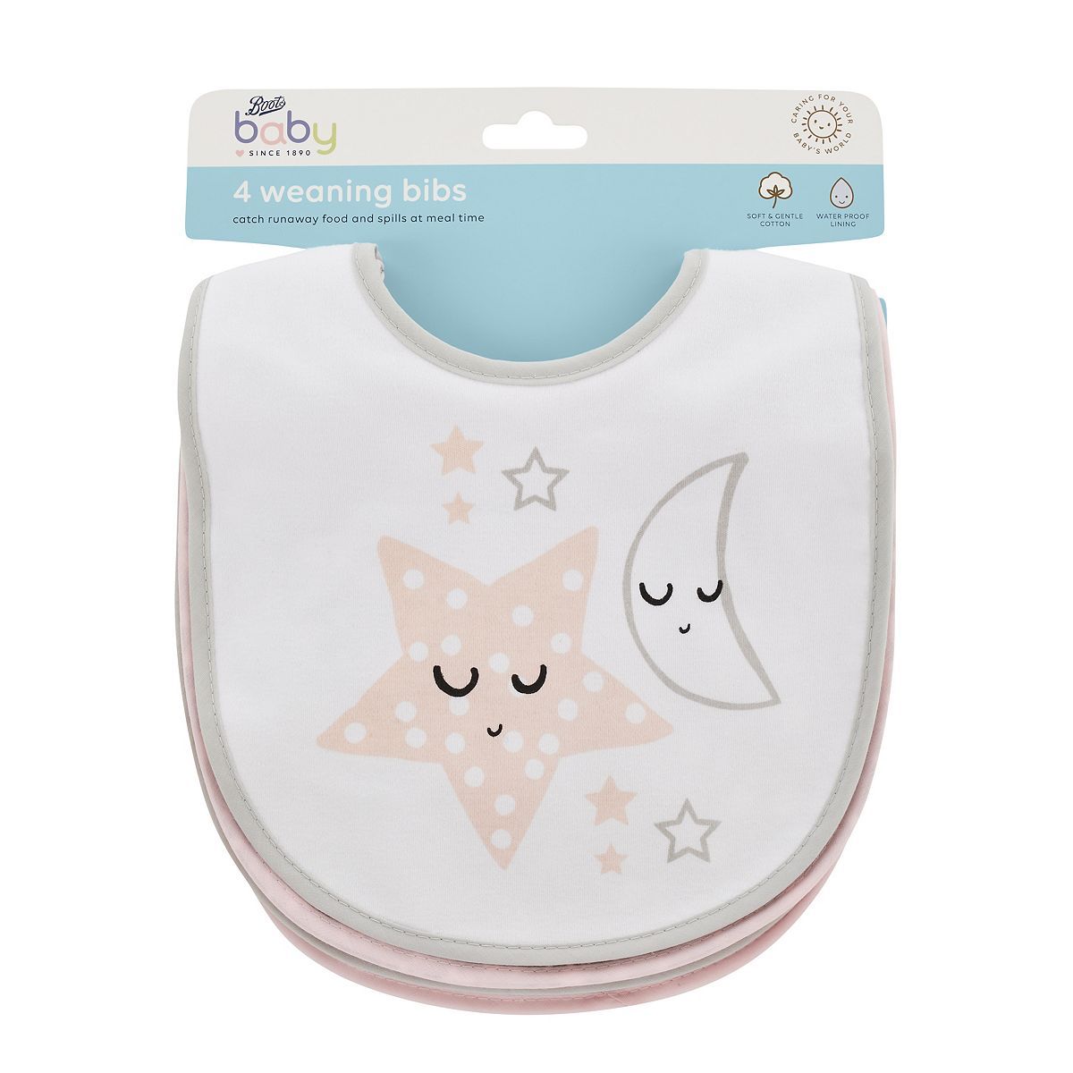 Boots Baby 4 Weaning Bibs - Pink - McGrocer