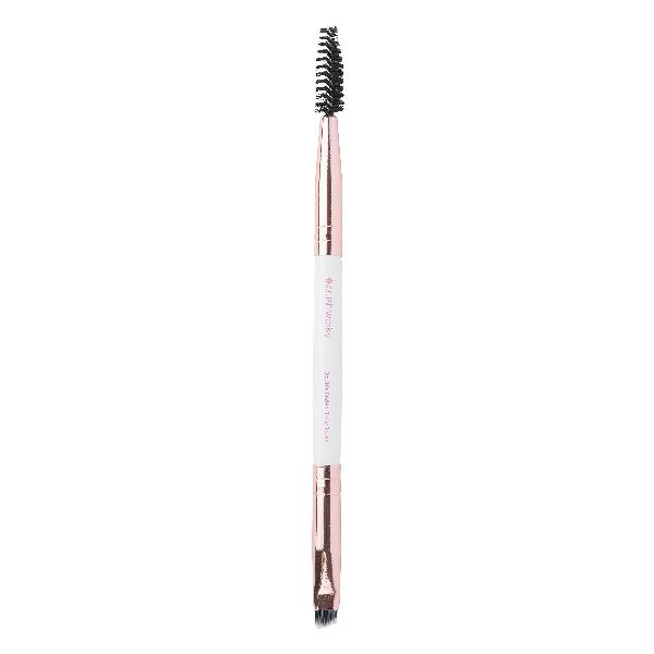 Brushworks White & Gold Brow Duo Brush