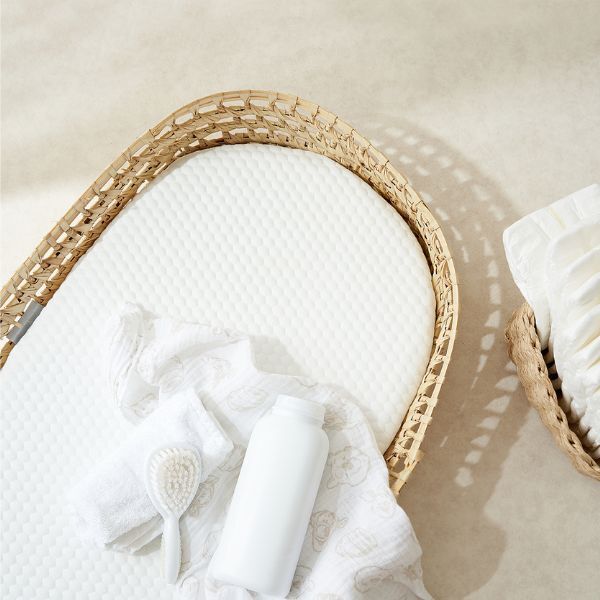 The Tiny Bed Co. Luxury White Fabric Basket Changing Mat GOODS Superdrug