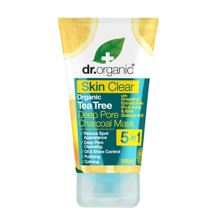 Dr Organic Skin Clear Organic Tea Tree Deep Pore Charcoal Mask 100ml - McGrocer