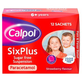 Calpol SixPlus Sugar & Colour Free Suspension Sachets Strawberry 6+ Years 12 x 5ml