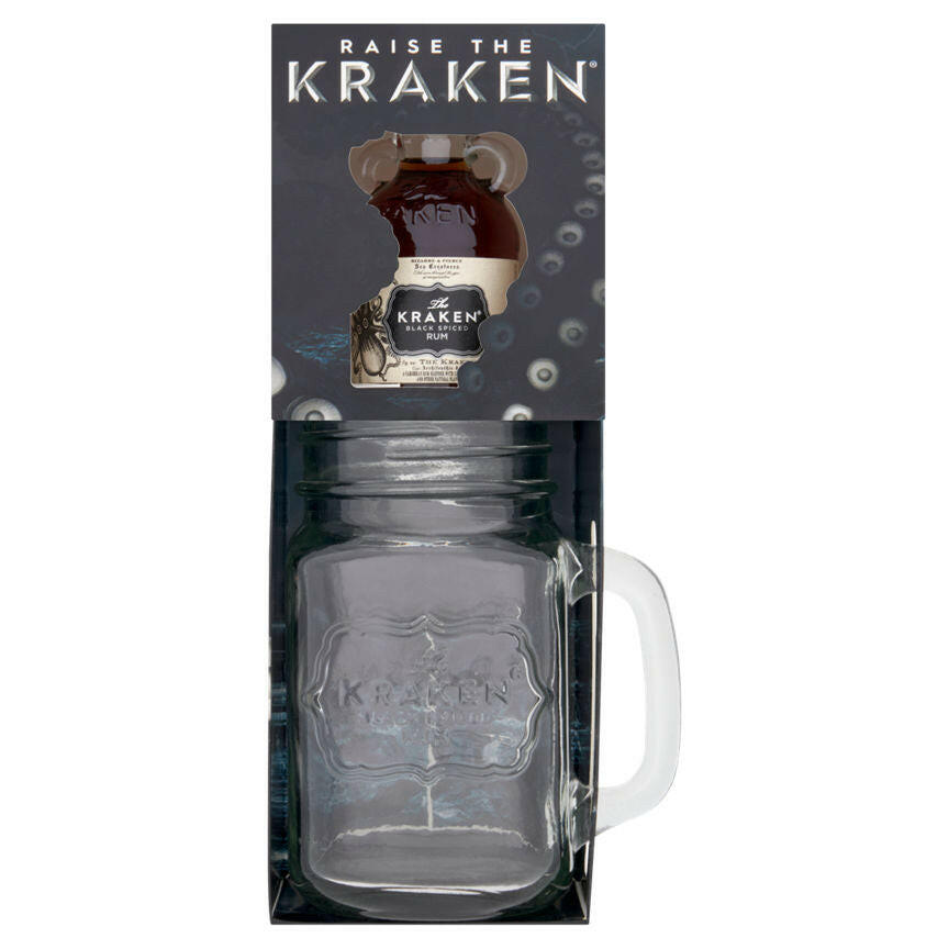 The Kraken Black Spiced Rum and Glass Jar GOODS ASDA