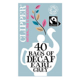 Clipper Organic & Fairtrade Decaffeinated Earl Grey Tea 40 per pack - McGrocer