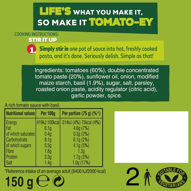 Dolmio Stir In Tomato & Basil Pasta Sauce 150g - McGrocer