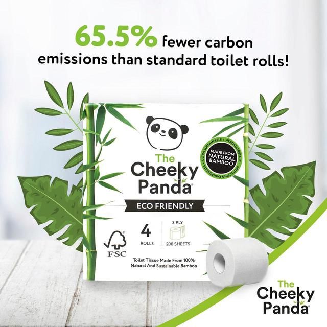 Cheeky Panda Natural Bamboo Toilet Tissue 4 per pack