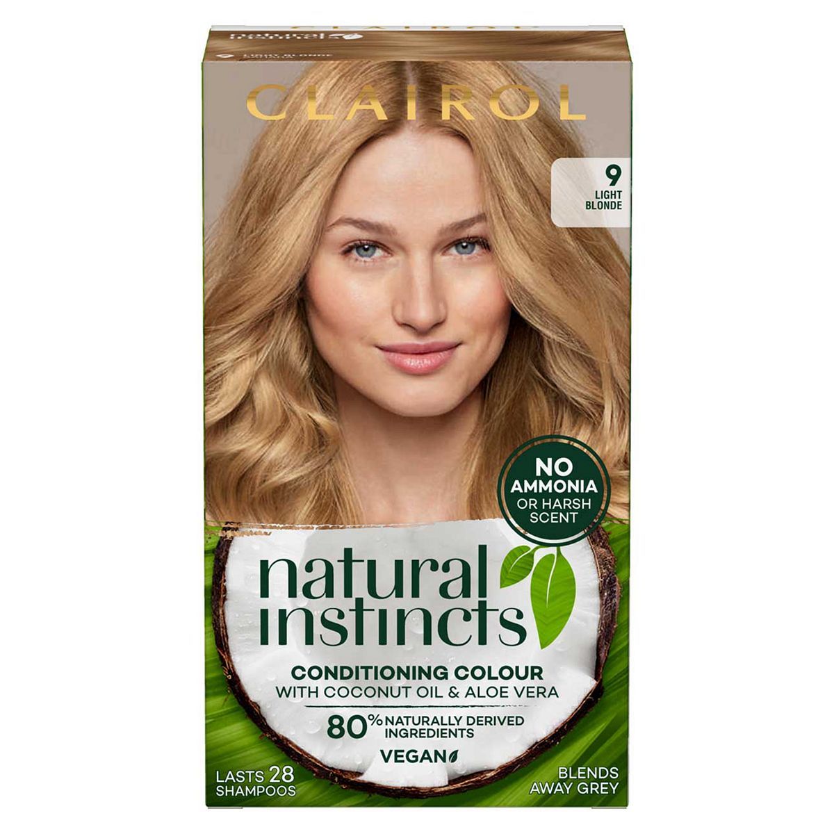 Clairol Natural Instincts Vegan No Ammonia No Parabens Semi-Permanent Hair Dye 9 Light Blonde 175ml