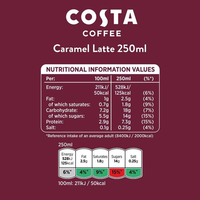 Costa Coffee Caramel Latte 250ml