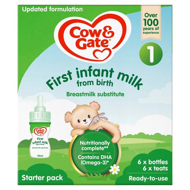 Cow & Gate 1 First Baby Milk Formula Liquid Starter Pack from Birth 6 x 70ml