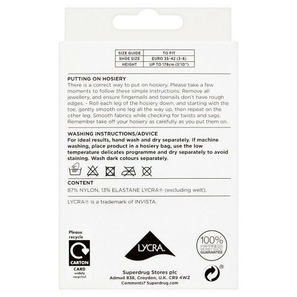 Superdrug 5 Pack 15 Denier Knee High Lycra Tights -Black GOODS Superdrug