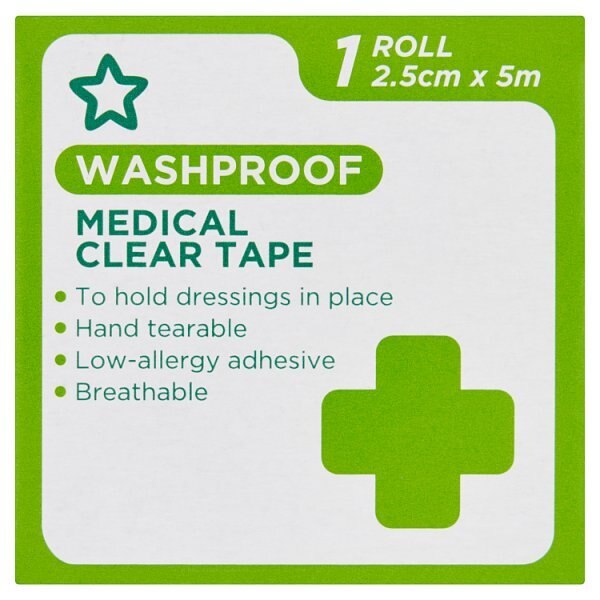 Superdrug Waterproof Medical Clear Tape 2.5cm x 5m GOODS Superdrug