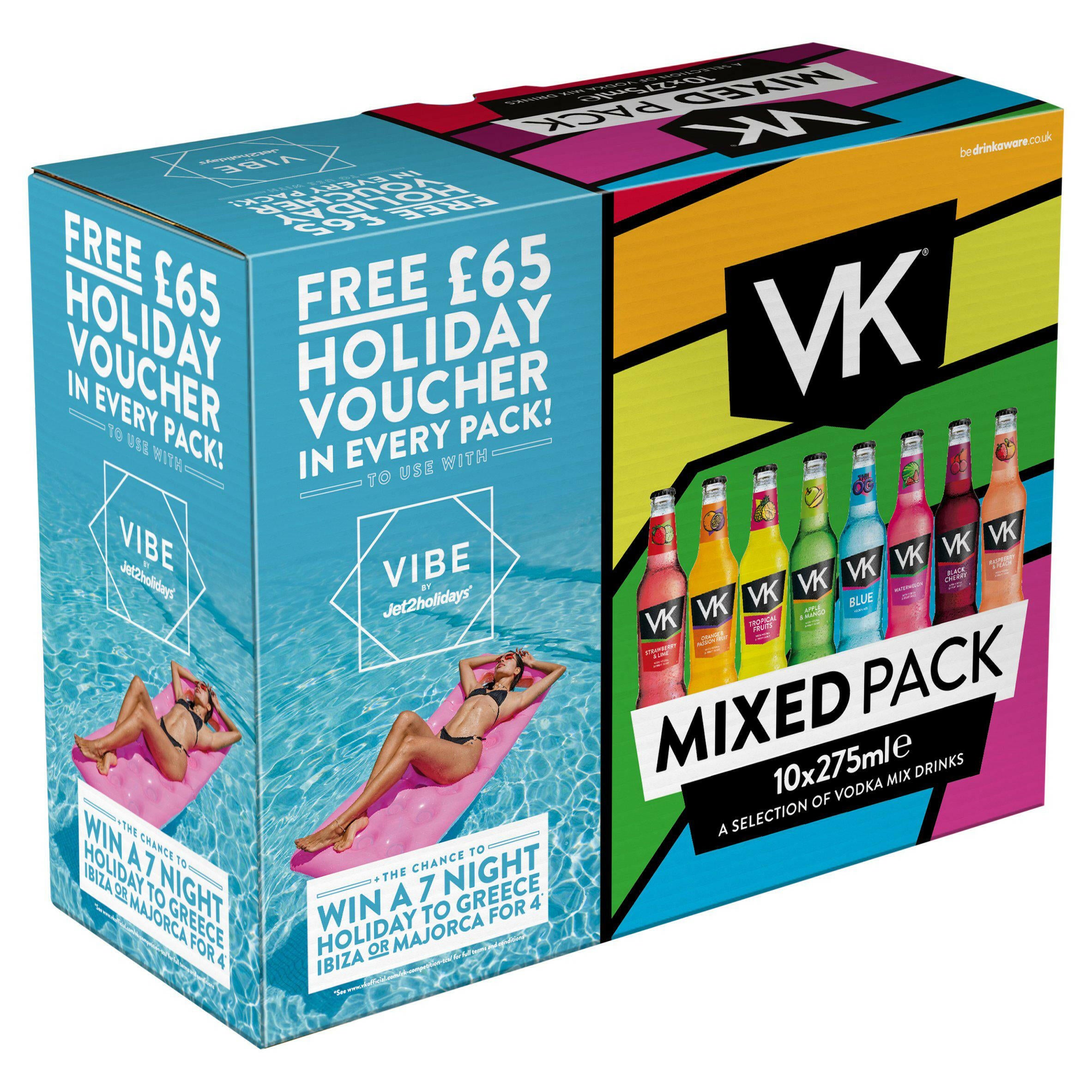 VK Mixed Pack a Selection of Vodka Mix Drinks 10x275ml GOODS Sainsburys