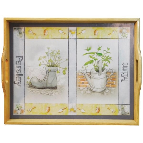 Wooden Lap Tray with Cushion (Herb Garden) GOODS Superdrug