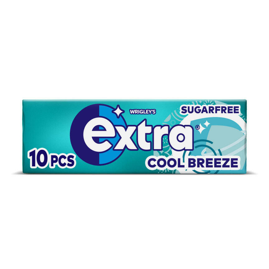 Wrigley's Extra Cool Breeze Chewing Gum Sugar Free 10 Pieces Snacks & Confectionery ASDA