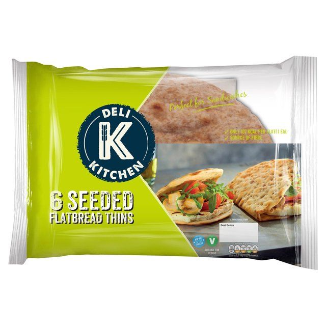Deli Kitchen Seeded Folded Flatbread Thins 6 per pack