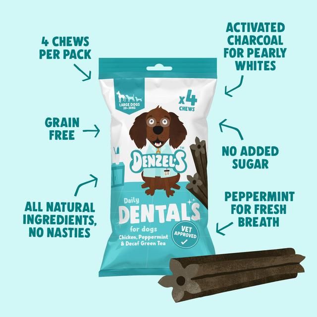 Denzel's Daily Dentals for Large Dogs Chicken Peppermint & Decaf Green Tea 120g