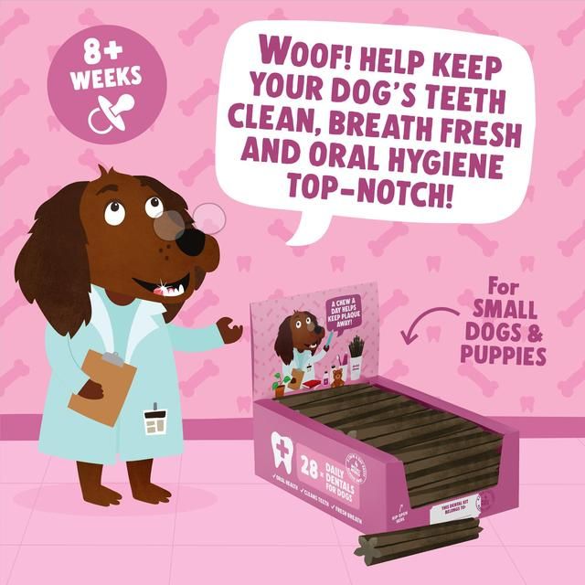 Denzel's Daily Dentals Small Dog/Puppy Salmon Spearmint & Coconut Oil 28 x 30g