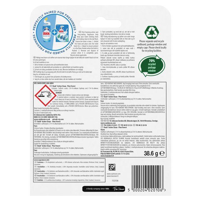 Duck Active Clean Toilet Rim Block Pine 37g