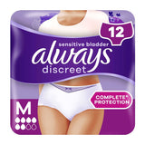 Always Discreet Underwear Incontinence Pants Women Normal M X12 - McGrocer