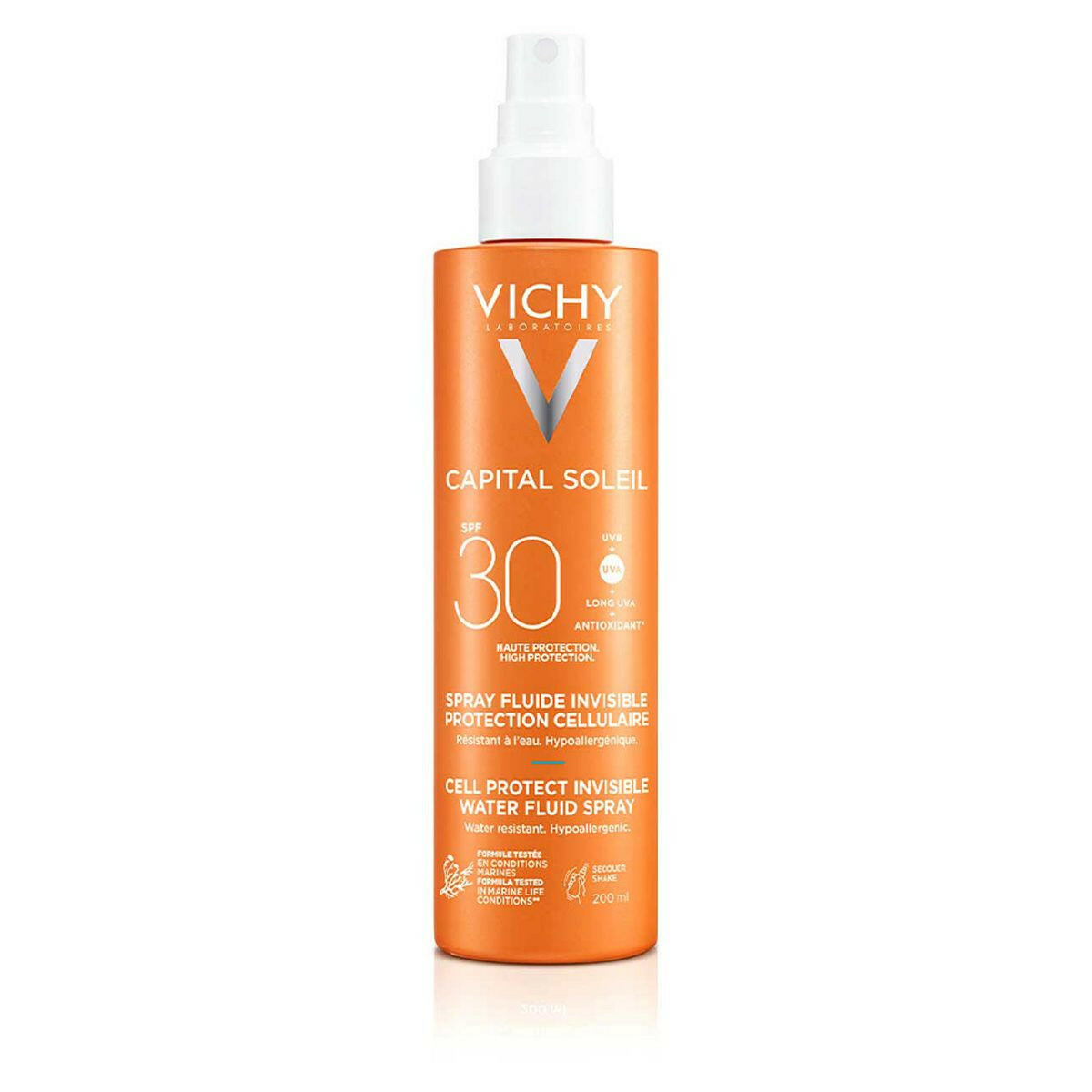 Vichy Capital Soleil Cell Protect Invisible High UVA + UVB Sun Protection Spray SPF30 For All Skin Types 200ml GOODS Boots
