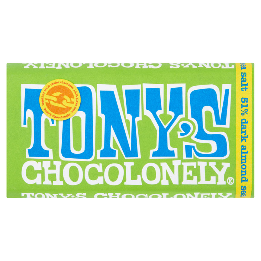 Tony's Chocolonely Fairtrade Dark Chocolate Almond Sea Salt 51% GOODS ASDA