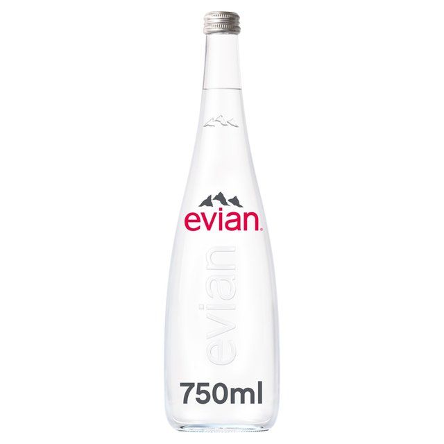Evian Still Mineral Water Glass Bottle 750ml