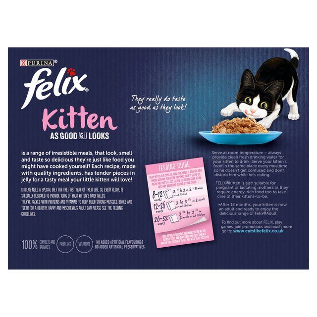 Felix As Good As it Looks Kitten Fish in Jelly Wet Cat Food 12 x 100g
