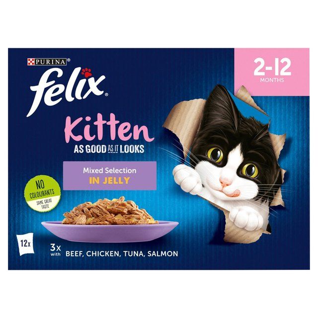 Felix As Good As it Looks Kitten Mixed in Jelly Wet Cat Food 12 x 100g