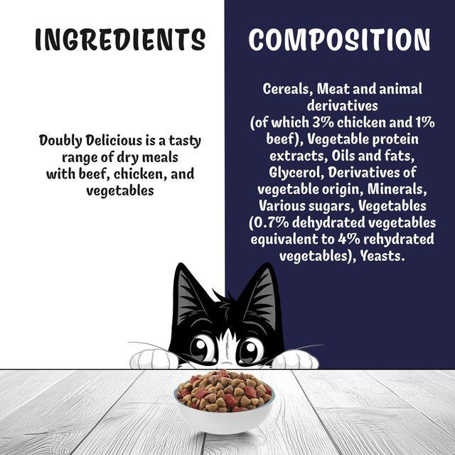 Felix Doubly Delicious Beef Chicken & Vegetables Dry Cat Food 750g