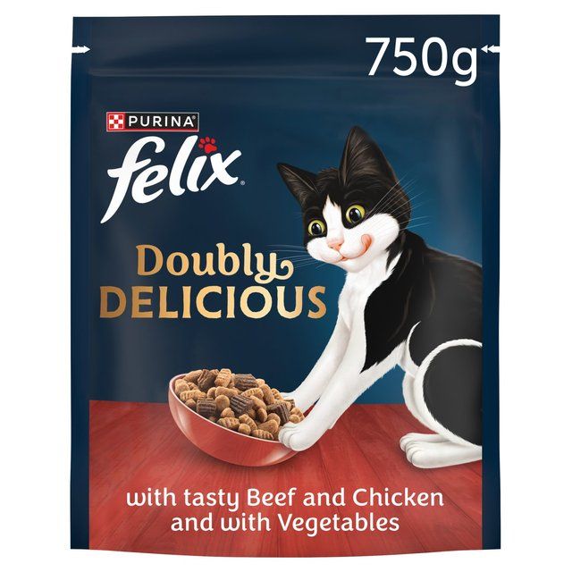 Felix Doubly Delicious Beef Chicken & Vegetables Dry Cat Food 750g
