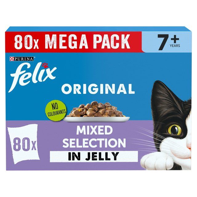 Felix Orignal Cat Food Senior Mixed Selection in Jelly Wet Cat Food 80 x 85g