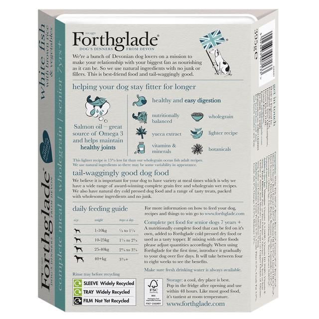 Forthglade Complete Senior Whole Grain White Fish with Brown Rice & Veg 395g