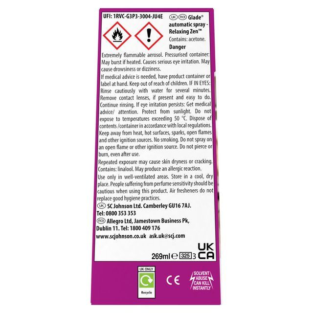 Glade Automatic Spray Holder & Refill Relaxing Zen Air Freshener 269ml