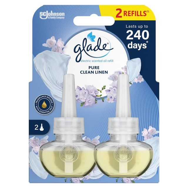 Glade Plug In Twin Refill Electric Scented Oil Clean Linen 2 x 20ml