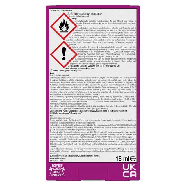 Glade Sense & Spray Holder & Refill Relaxing Zen Air Freshener 18ml