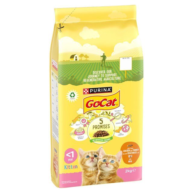 Go-Cat Kitten Chicken Turkey and Milk Dry Cat Food 2kg
