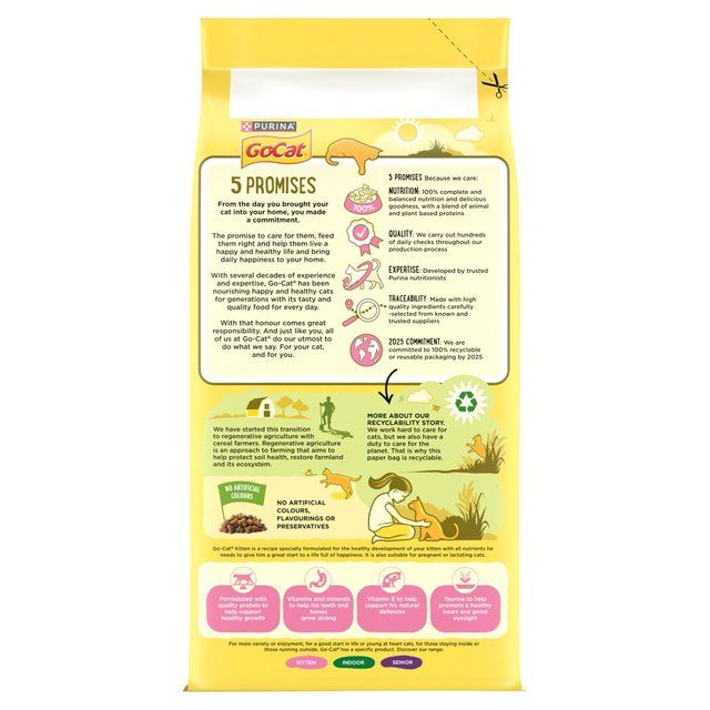 Go-Cat Kitten Chicken Turkey and Milk Dry Cat Food 2kg