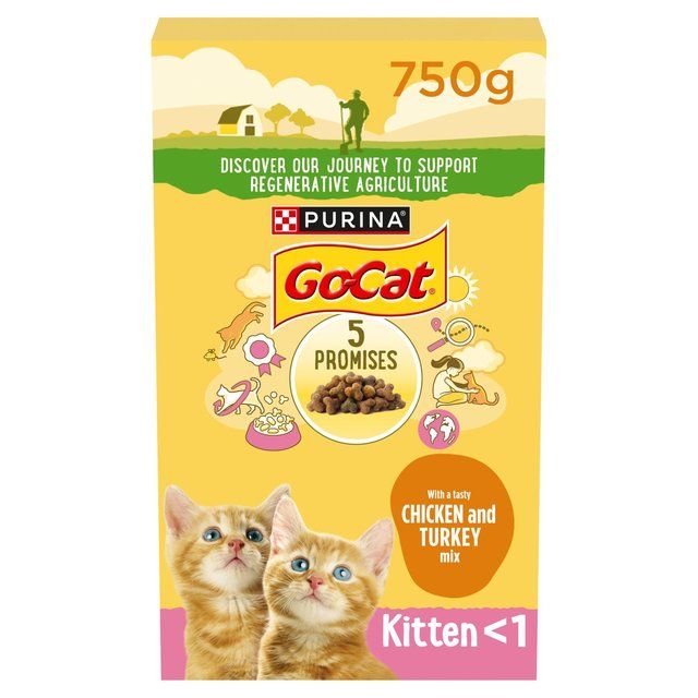 Go-Cat Kitten Chicken Turkey and Milk Dry Cat Food 750g