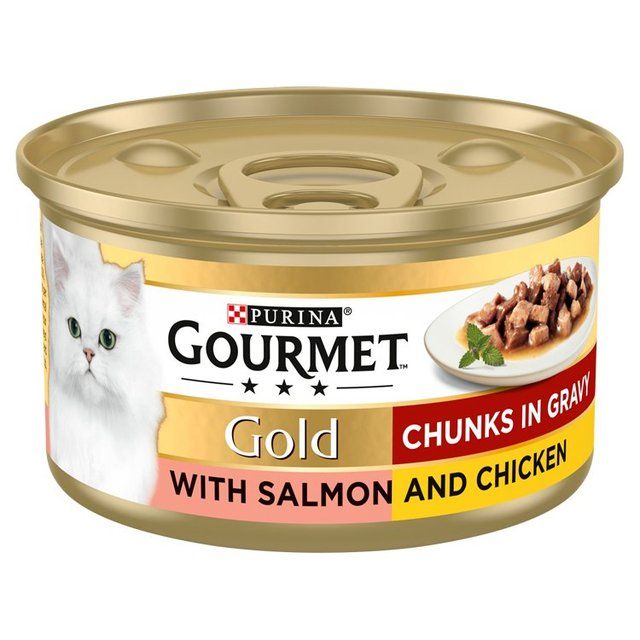 Gourmet Gold Chunks in Gravy Salmon and Chicken Wet Cat Food 85g