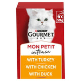 Gourmet Mon Petit Poultry Variety Turkey Chicken Duck Wet Cat Food 6 x 50g