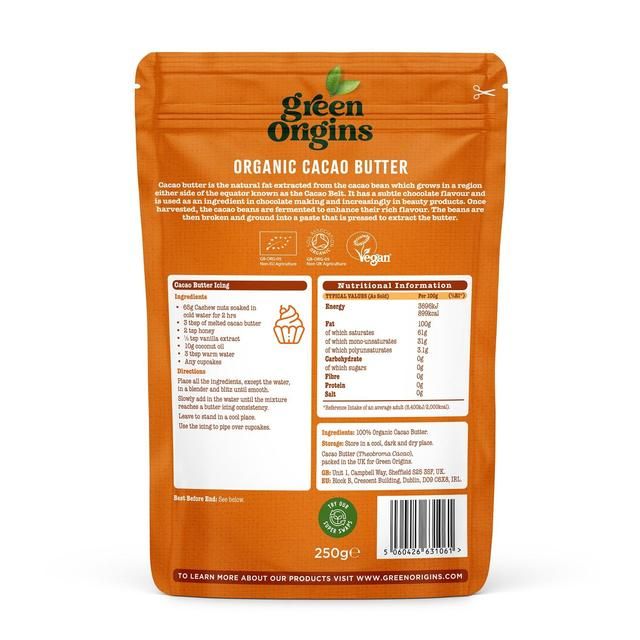 Green Origins Organic Cacao Butter 250g