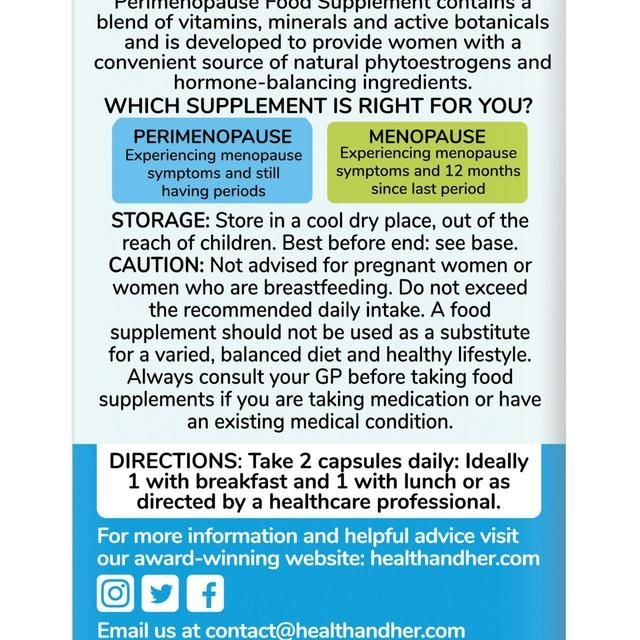 Health & Her Perimenopause Multi-nutrient Support Supplement Capsules 60 per pack