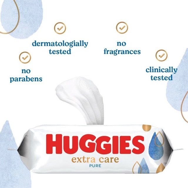 Huggies Extra Care Sensitive 99% Water Baby Wipes Jumbo Pack 12 x 56 per pack