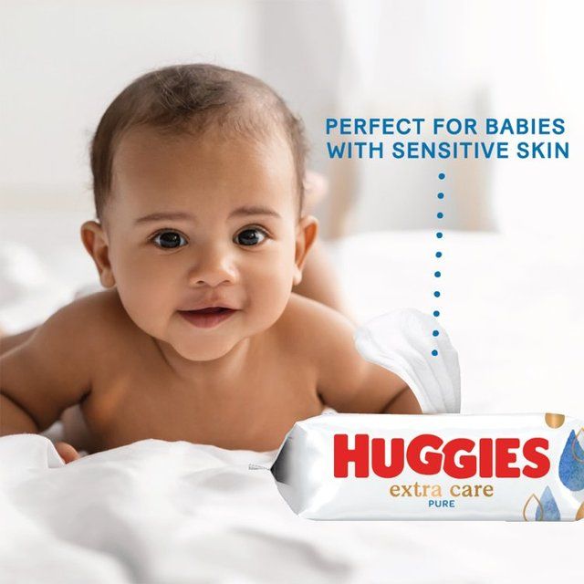 Huggies Extra Care Sensitive 99% Water Baby Wipes Jumbo Pack 12 x 56 per pack