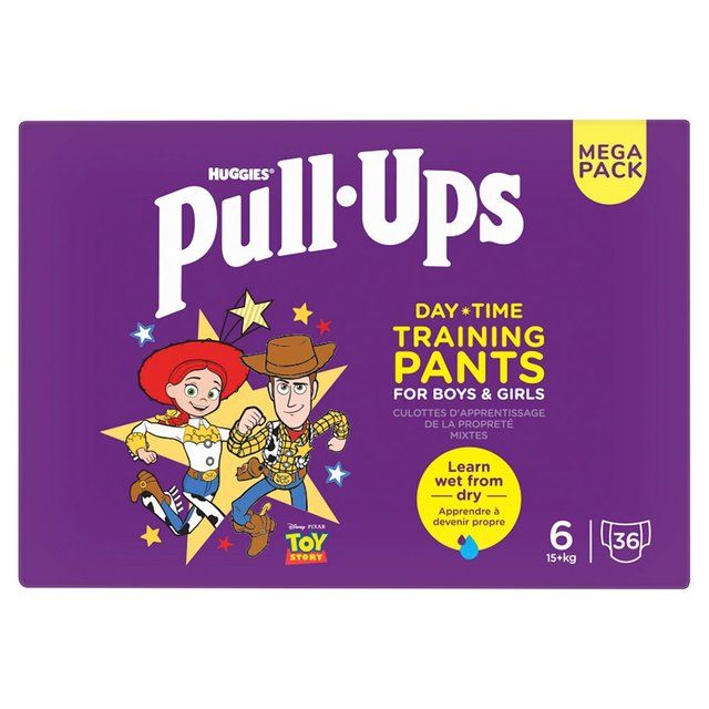 Huggies Pull Ups Day Time Unisex Training Nappy Pants -Size 6 MEGA 36 Pants 36 per pack